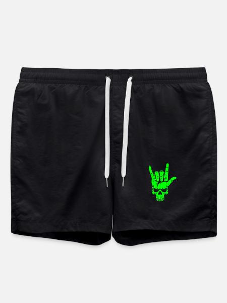 Rock n Roll Skull Hand - Swim Trunks - black