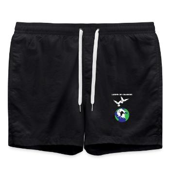 Lâcher de colombes - Short de bain - noir - Devant - AI Model Male 185 light (185cm)