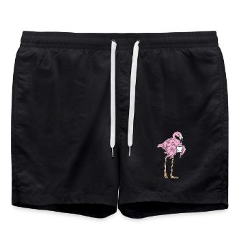 Flamingo Coffee Mug - Swim Trunks - black - Front - AI Model Male 185 light (185cm)