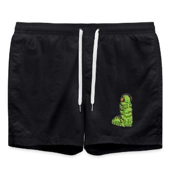 Raupe Kopfhörer Musik - Badeshorts - Schwarz - Vorne - AI Model Male 185 light (185cm)