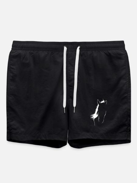 Elegant Horse Silhouette Art - Swim Trunks - black