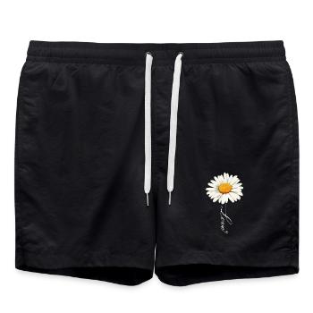 Gänseblümchenblume mit Liebe Skript - Badeshorts - Schwarz - Vorne - AI Model Male 185 light (185cm)