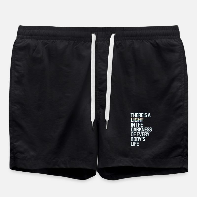 Inspirational Light in Darkness Quote Design - Swim Trunks - black