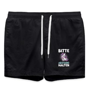 Majorque S’IL VOUS PLAÎT GARDEZ VOS DISTANCES Anti Flirt Funny - Short de bain - noir - Devant - AI Model Male 185 light (185cm)