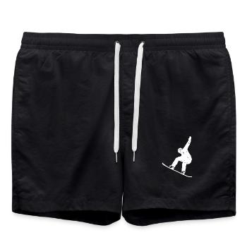 Silhouette minimaliste de snowboard Sports d’hiver - Short de bain - noir - Devant - AI Model Male 185 light (185cm)