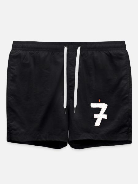 Whimsical Birthday Candle Number Seven - Swim Trunks - black