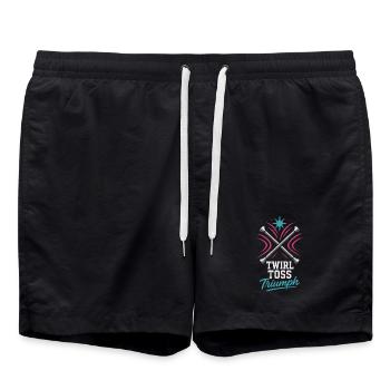 Bâton Twirler Majorette Captain Squad Club - Short de bain - noir - Devant - AI Model Male 185 light (185cm)