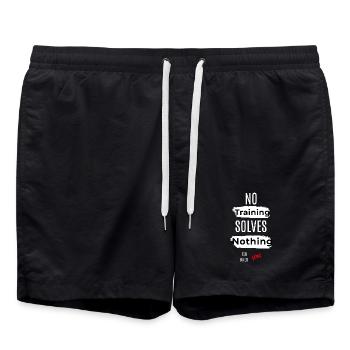 Message inspirant Aucune formation ne résout rien - Short de bain - noir - Devant - AI Model Male 185 light (185cm)