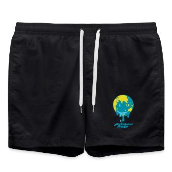 Global Warming Globe - Swim Trunks - black - Front - AI Model Male 185 light (185cm)
