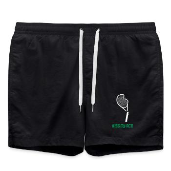 Kiss My Ace - Conception de tennis amusante - Short de bain - noir - Devant - AI Model Male 185 light (185cm)