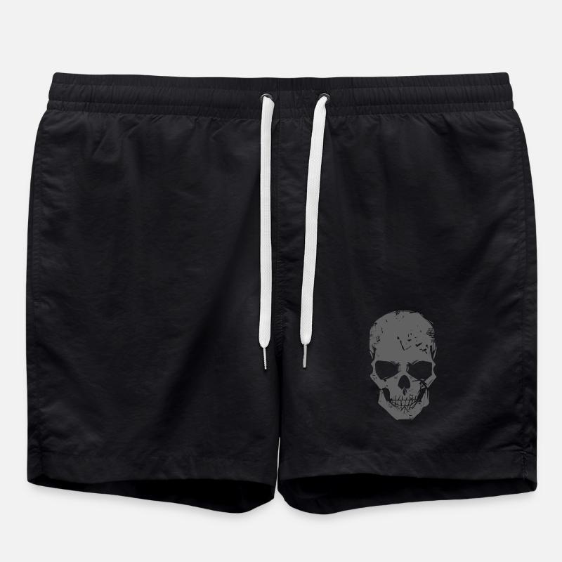 Skull Grey - Swim Trunks - black