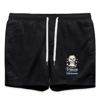 Kleines Häschen wird Tierärztin - Badeshorts - Schwarz - Vorne - AI Model Male 185 light (185cm)