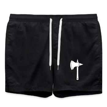 Viking Axe Warrior Weapon Medieval - Swim Trunks - black - Front - AI Model Male 185 light (185cm)