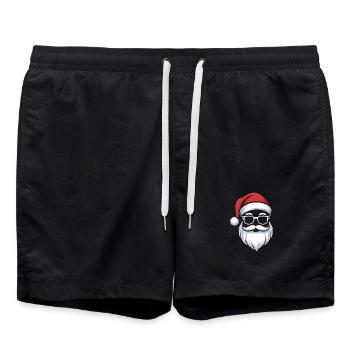 Noël geek avec des lunettes - Short de bain - noir - Devant - AI Model Male 185 light (185cm)