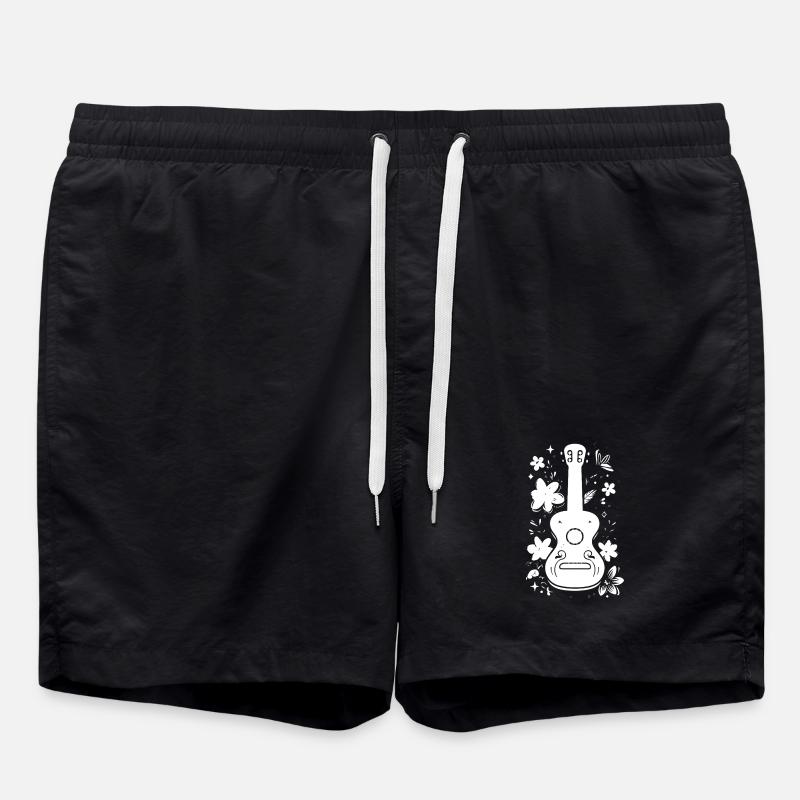 Ukulele Graphics - Swim Trunks - black