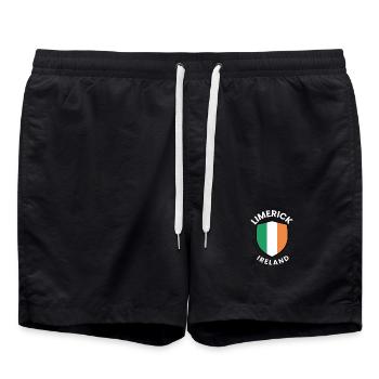 Limerick Irland Flaggenschild - Badeshorts - Schwarz - Vorne - AI Model Male 185 light (185cm)