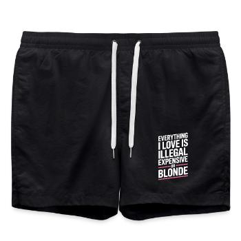 Tout ce que j’aime Illégalement, hommes blonds chers - Short de bain - noir - Devant - AI Model Male 185 light (185cm)