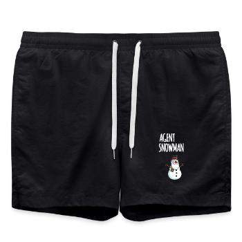 Agent Snowman - Swim Trunks - black - Front - AI Model Male 185 light (185cm)