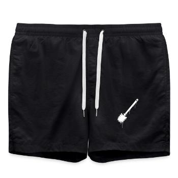 Brosse de toilettes Graffiti Streetwear - Short de bain - noir - Devant - AI Model Male 185 light (185cm)