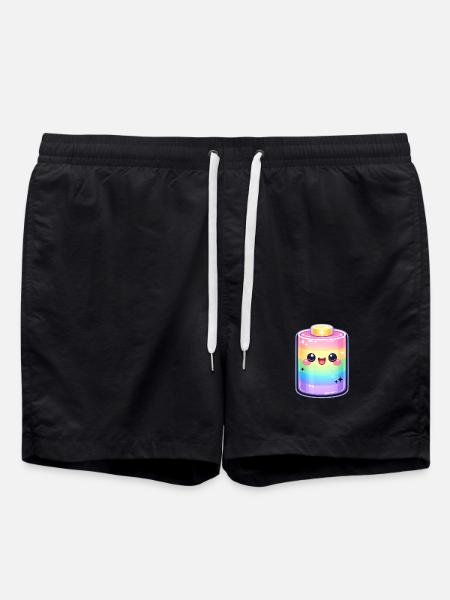 Kawaii Rainbow Bottle Magic - Swim Trunks - black