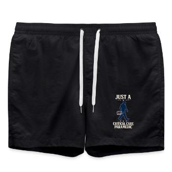 Intensive Care Paramedic Advanced EMT as Identity - Swim Trunks - black - Front - AI Model Male 185 light (185cm)