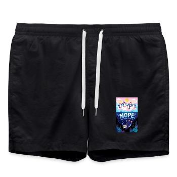 Nope Not Today Society Pinguin - Badeshorts - Schwarz - Vorne - AI Model Male 185 light (185cm)
