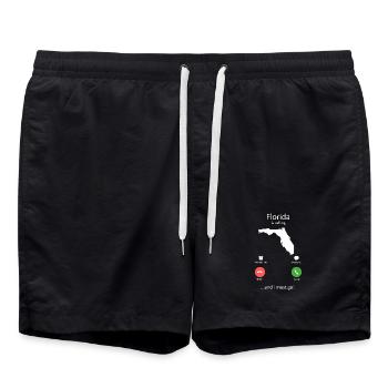 Florida Calling und I Must Go Phone Interface-Kunst - Badeshorts - Schwarz - Vorne - AI Model Male 185 light (185cm)