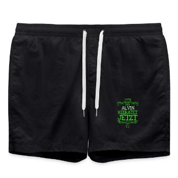 Geschenk für Alvin - Badeshorts - Schwarz - Vorne - AI Model Male 185 light (185cm)