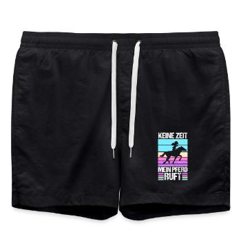 Reiten Pferdeliebhaber Reiterhof Pferde - Badeshorts - Schwarz - Vorne - AI Model Male 185 light (185cm)