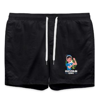 Guatemala Flagge T-Shirt Stolz & Heimat Chapín - Badeshorts - Schwarz - Vorne - AI Model Male 185 light (185cm)