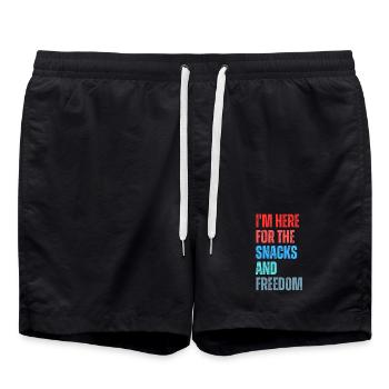 Slogan du plaisir de grignoter et liberté - Short de bain - noir - Devant - AI Model Male 185 light (185cm)