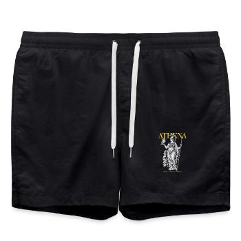 Athéna : Déesse de la Sagesse et de la Guerre - Short de bain - noir - Devant - AI Model Male 185 light (185cm)