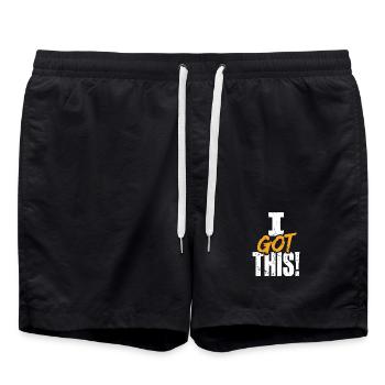 Ich habe diesen kühnen Pinsel bekommen - Badeshorts - Schwarz - Vorne - AI Model Male 185 light (185cm)