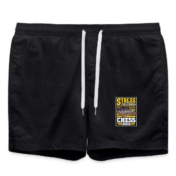 Échiquier des joueurs d’échecs - Short de bain - noir - Devant - AI Model Male 185 light (185cm)