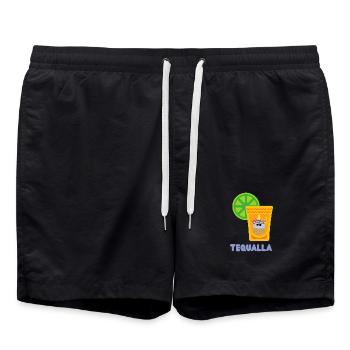 TEQUALLA - Badeshorts - Schwarz - Vorne - AI Model Male 185 light (185cm)