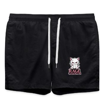Wut verzehrt mich lustiges wütendes Kätzchenblumen-Shirt - Badeshorts - Schwarz - Vorne - AI Model Male 185 light (185cm)