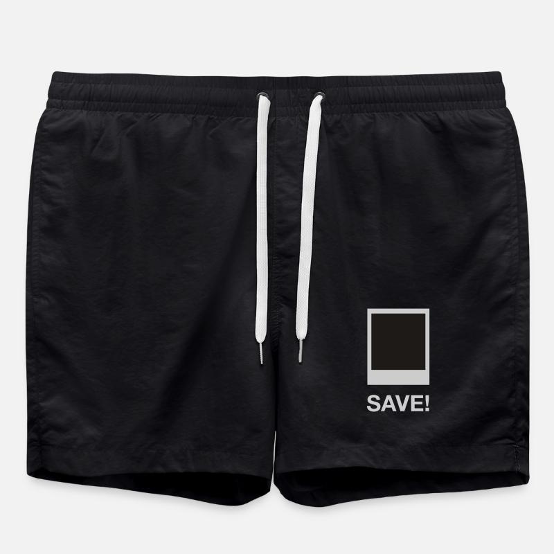 save me - Swim Trunks - black