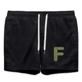 Coeur coloré F Design – Unique et élégant ! - Short de bain - noir - Devant - AI Model Male 185 light (185cm)