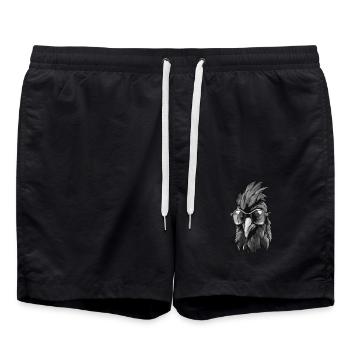 Rooster Head Portrait Cool - Swim Trunks - black - Front - AI Model Male 185 light (185cm)