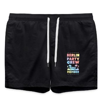 Équipe de fête berlinoise - Short de bain - noir - Devant - AI Model Male 185 light (185cm)