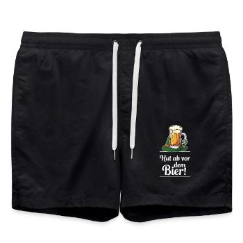 Hats off to the beer! - Swim Trunks - black - Front - AI Model Male 185 light (185cm)