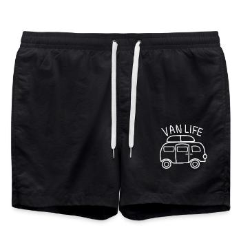Freedom and Adventure: Camping Life - Swim Trunks - black - Front - AI Model Male 185 light (185cm)