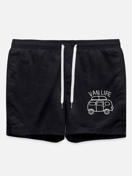 Freiheit und Abenteuer: Camping Leben - Badeshorts - Schwarz