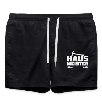Werkzeug und Verantwortung Hausmeister - Badeshorts - Schwarz - Vorne - AI Model Male 185 light (185cm)