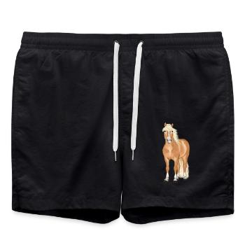 blonde Haflinger - Swim Trunks - black - Front - AI Model Male 185 light (185cm)