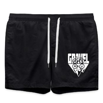 Gravel Bike Berge Spiegelung Fahrrad - Badeshorts - Schwarz - Vorne - AI Model Male 185 light (185cm)