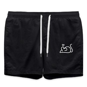 eine Maus mit Herz - Badeshorts - Schwarz - Vorne - AI Model Male 185 light (185cm)