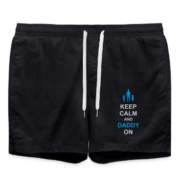 Restez calme et papa - Short de bain - noir - Devant - AI Model Male 185 light (185cm)