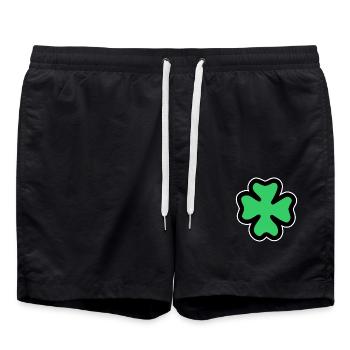 trèfle à quatre feuilles - Short de bain - noir - Devant - AI Model Male 185 light (185cm)