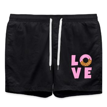 LIEBE DONUTS - Badeshorts - Schwarz - Vorne - AI Model Male 185 light (185cm)